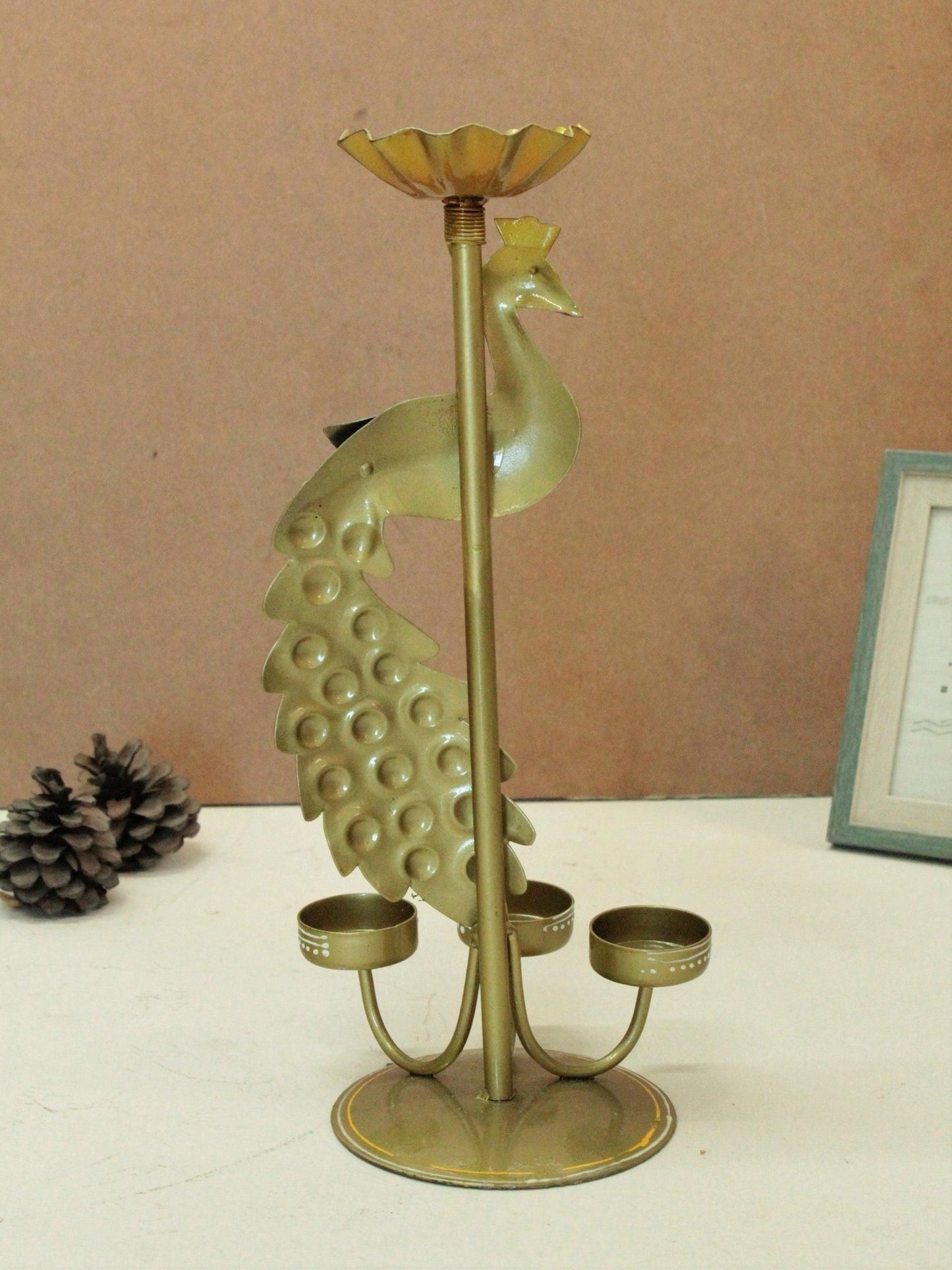 Exquisite Crafted Peacock Tealight Holder - Premium Metal Home Decor