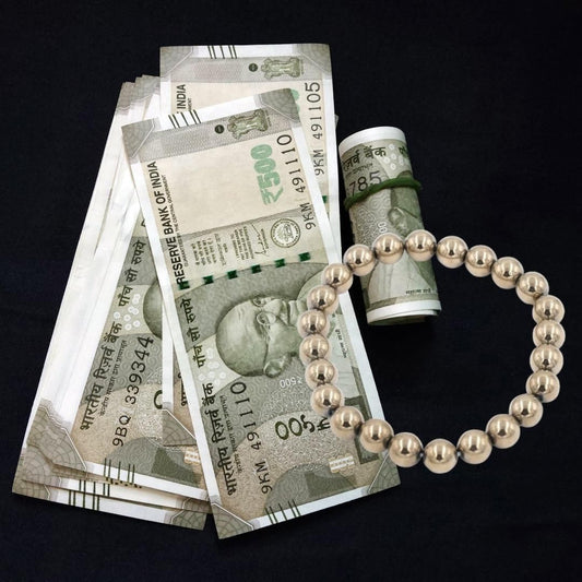 Golden pyrite bracelet with 8mm beads for abundance and prosperity