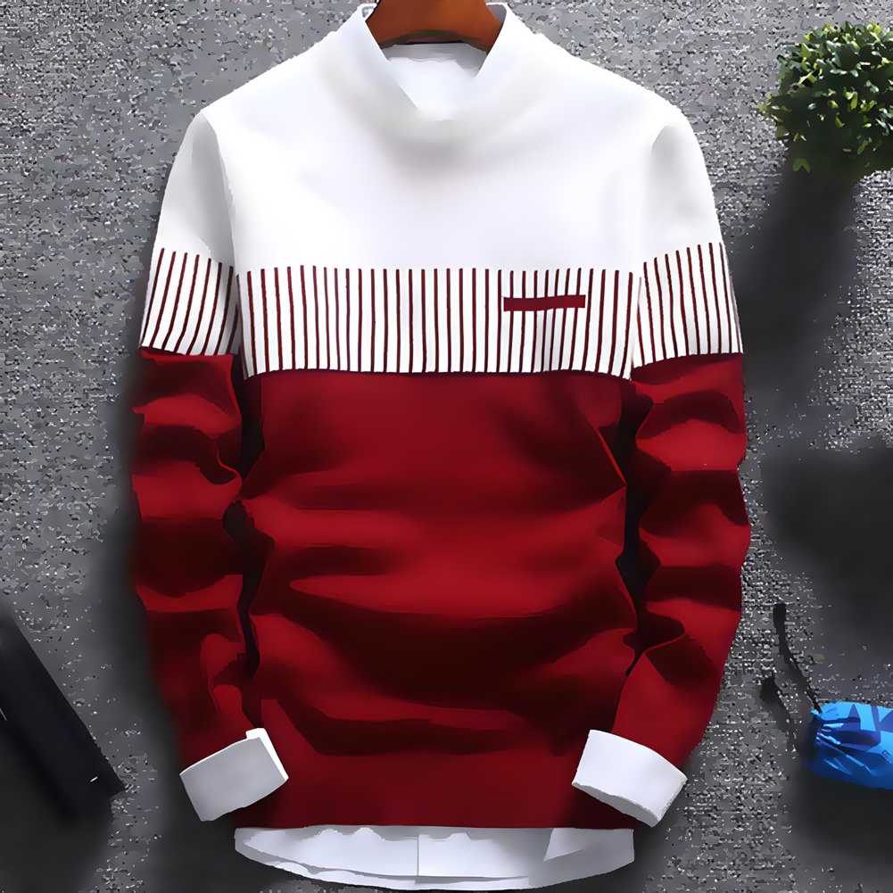 Cotton Color Block Full Sleeve Men's T-Shirt - Regular Fit Round Neck Casual Wear